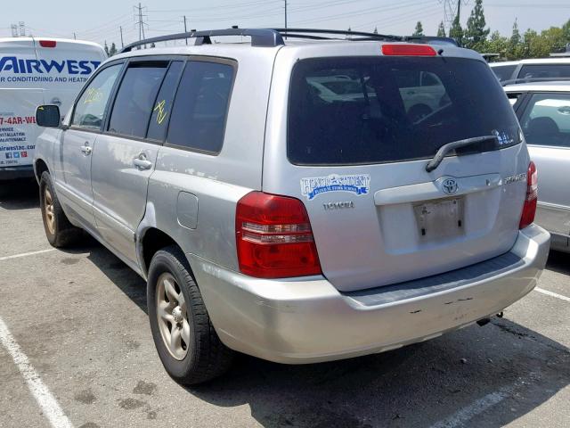 JTEGD21A610018389 - 2001 TOYOTA HIGHLANDER SILVER photo 3