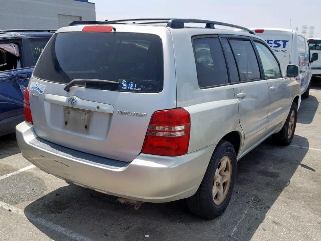 JTEGD21A610018389 - 2001 TOYOTA HIGHLANDER SILVER photo 4