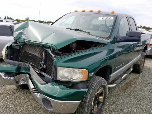 3D7KU28D84G126243 - 2004 DODGE RAM 2500 S GREEN photo 2