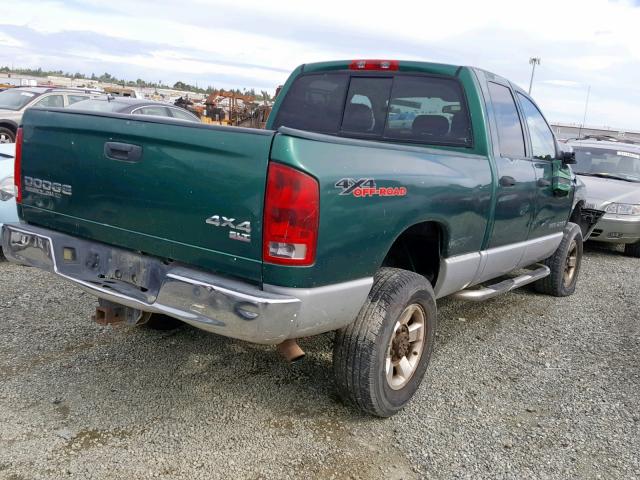 3D7KU28D84G126243 - 2004 DODGE RAM 2500 S GREEN photo 4