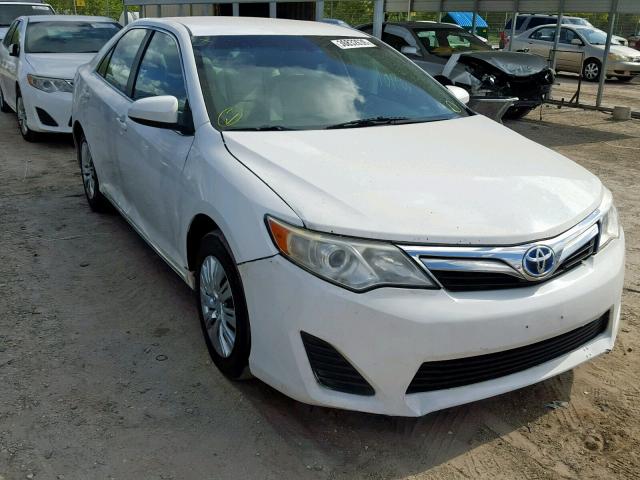 4T1BD1FK0CU004375 - 2012 TOYOTA CAMRY HYBR WHITE photo 1