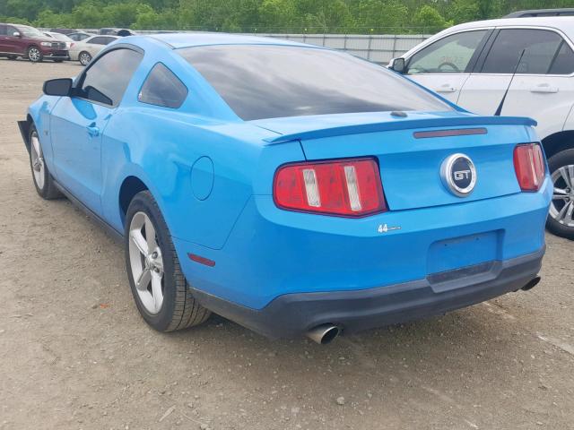 1ZVBP8CH9A5134477 - 2010 FORD MUSTANG GT BLUE photo 3