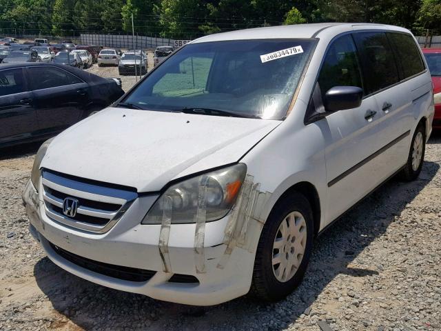 5FNRL382X6B081718 - 2006 HONDA ODYSSEY LX WHITE photo 2