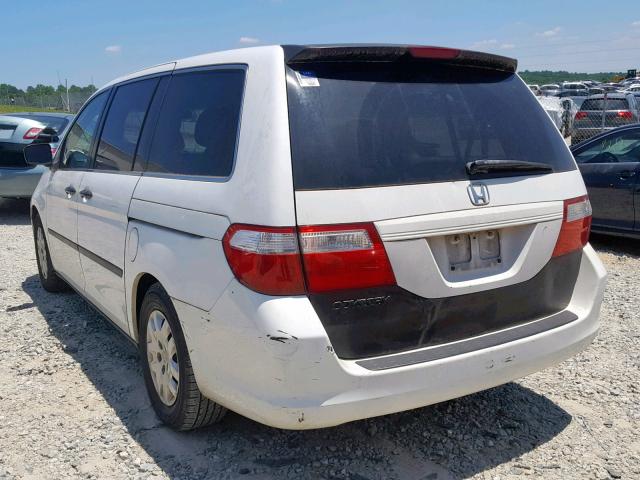 5FNRL382X6B081718 - 2006 HONDA ODYSSEY LX WHITE photo 3