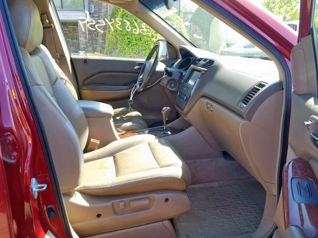 2HNYD18845H550354 - 2005 ACURA MDX TOURIN RED photo 5