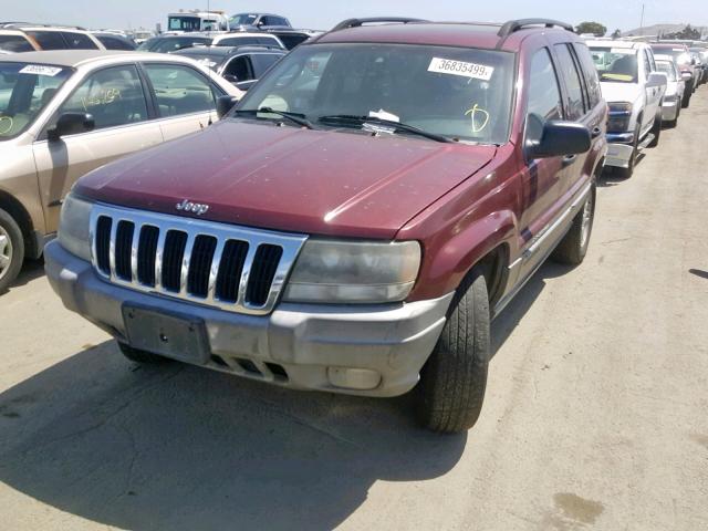 1J8GW48S02C220517 - 2002 JEEP GRAND CHER RED photo 2