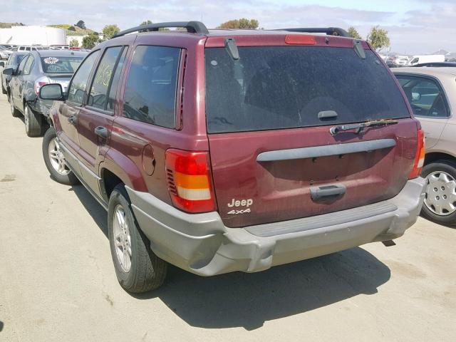 1J8GW48S02C220517 - 2002 JEEP GRAND CHER RED photo 3