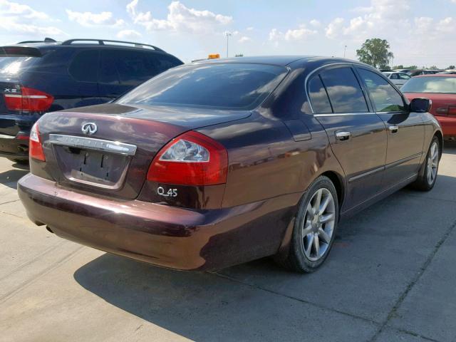 JNKBF01A83M101412 - 2003 INFINITI Q45 BURGUNDY photo 4