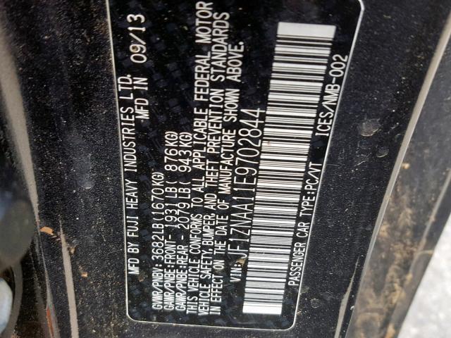 JF1ZNAA11E9702844 - 2014 TOYOTA SCION FR-S BLACK photo 10