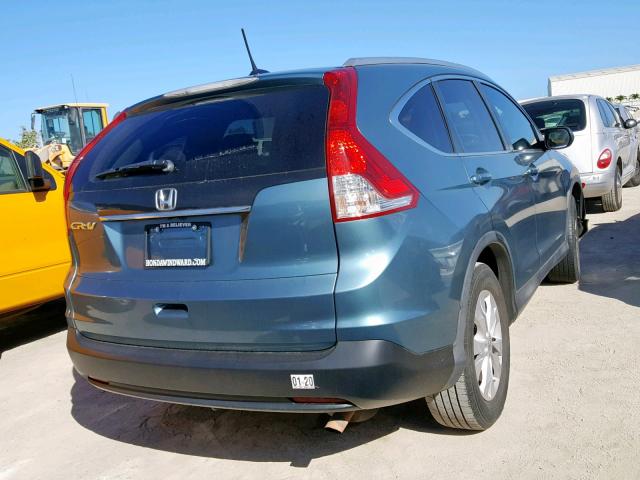 2HKRM3H76DH522378 - 2013 HONDA CR-V EXL TEAL photo 4