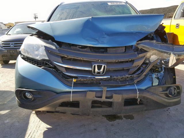 2HKRM3H76DH522378 - 2013 HONDA CR-V EXL TEAL photo 9