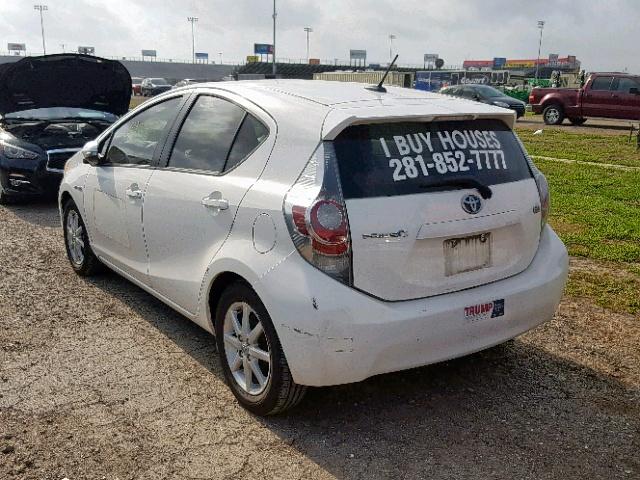 JTDKDTB37D1035169 - 2013 TOYOTA PRIUS C WHITE photo 3