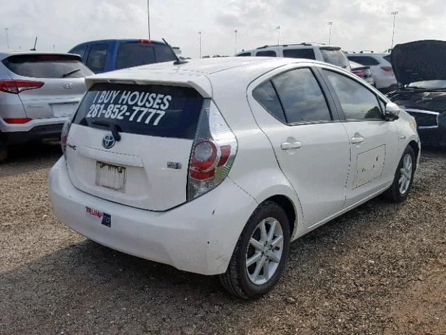 JTDKDTB37D1035169 - 2013 TOYOTA PRIUS C WHITE photo 4