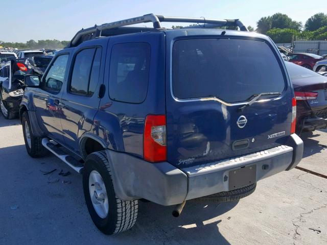 5N1ED28TX2C541526 - 2002 NISSAN XTERRA XE BLUE photo 3