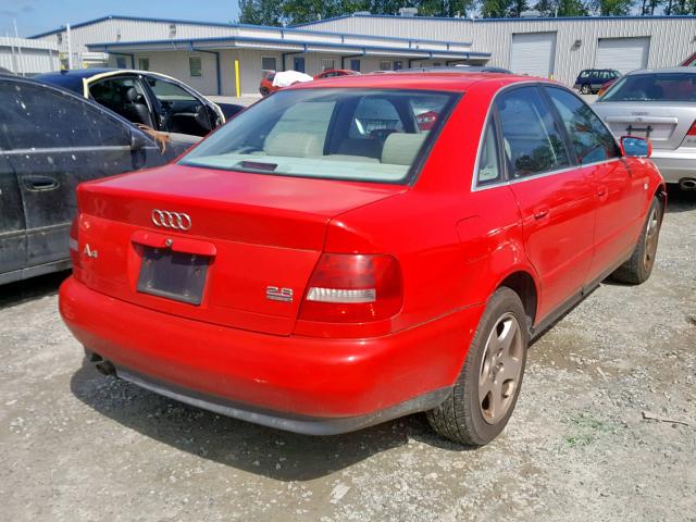 WAUED28D2XA279420 - 1999 AUDI A4 2.8 QUA RED photo 4