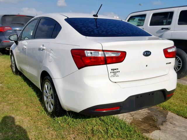 KNADN4A33D6125139 - 2013 KIA RIO EX WHITE photo 3