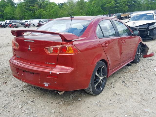 JA3AU86U68U012822 - 2008 MITSUBISHI LANCER GTS RED photo 4