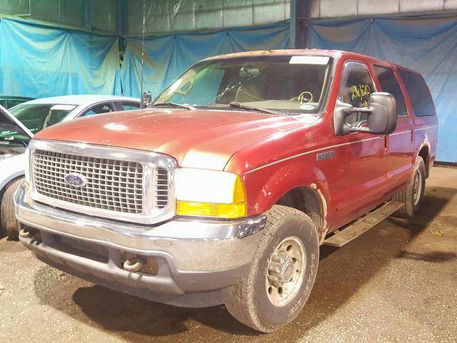 1FMNU40L2YEC00660 - 2000 FORD EXCURSION RED photo 2