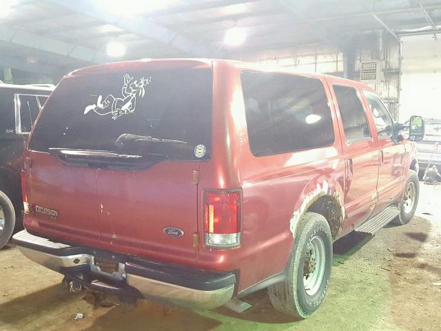 1FMNU40L2YEC00660 - 2000 FORD EXCURSION RED photo 4