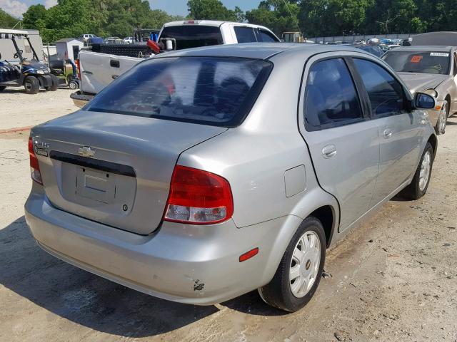 KL1TG52645B310629 - 2005 CHEVROLET AVEO LT SILVER photo 4