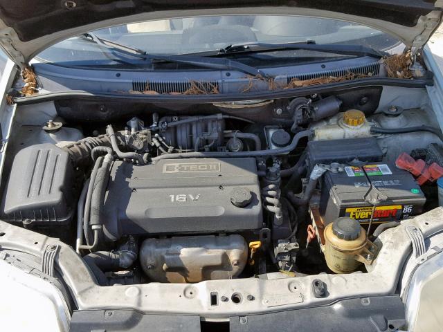 KL1TG52645B310629 - 2005 CHEVROLET AVEO LT SILVER photo 7