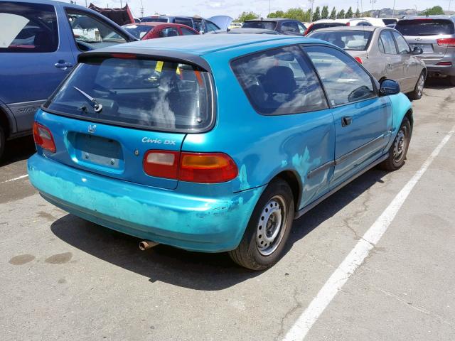 2HGEH2468RH522586 - 1994 HONDA CIVIC DX BLUE photo 4