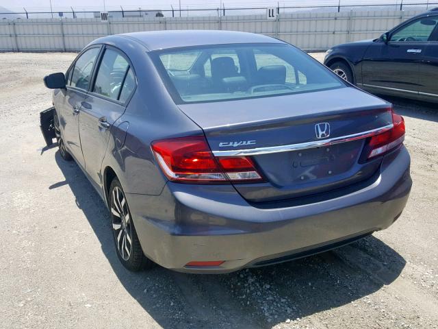 19XFB2F90EE234787 - 2014 HONDA CIVIC EXL GRAY photo 3