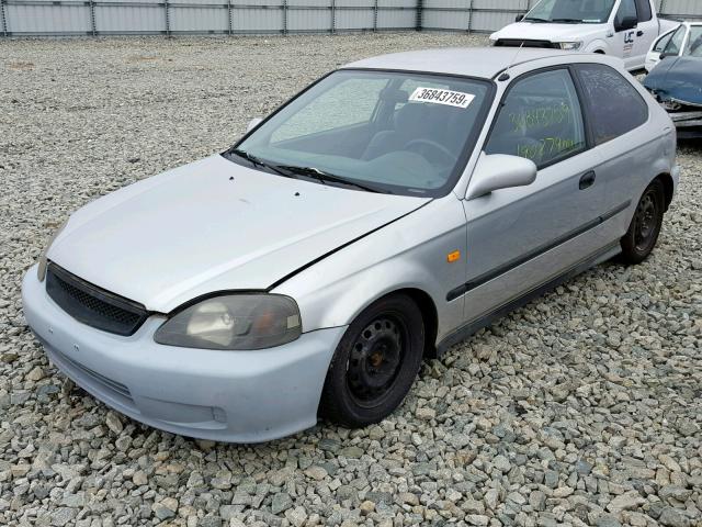 2HGEJ6342YH106446 - 2000 HONDA CIVIC DX SILVER photo 2