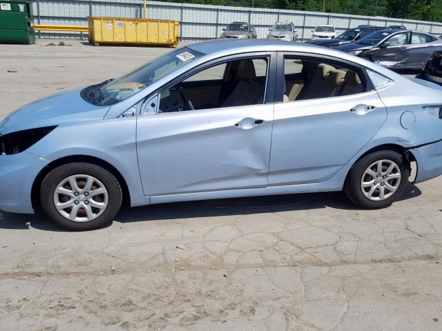 KMHCT4AE5CU188691 - 2012 HYUNDAI ACCENT GLS TURQUOISE photo 9