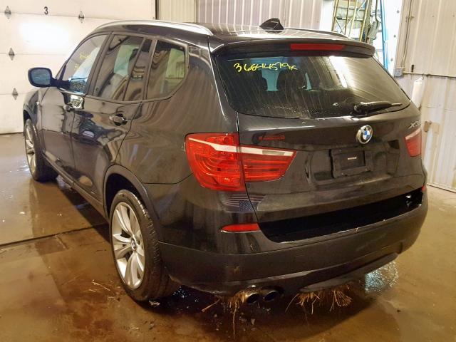 5UXWX7C5XE0E79073 - 2014 BMW X3 XDRIVE3 BLACK photo 3