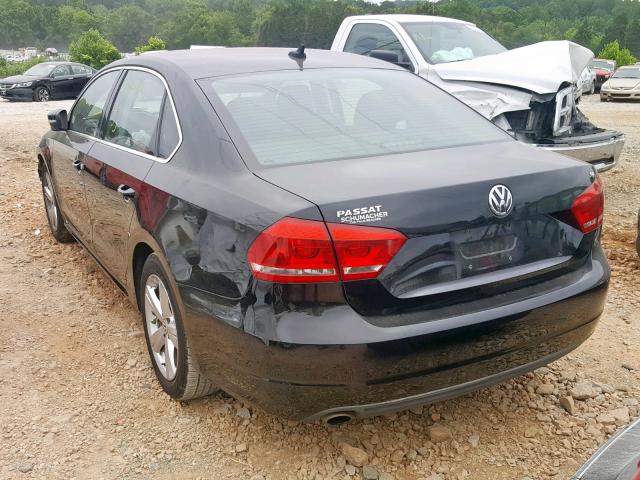 1VWBP7A38EC007299 - 2014 VOLKSWAGEN PASSAT SE BLACK photo 3