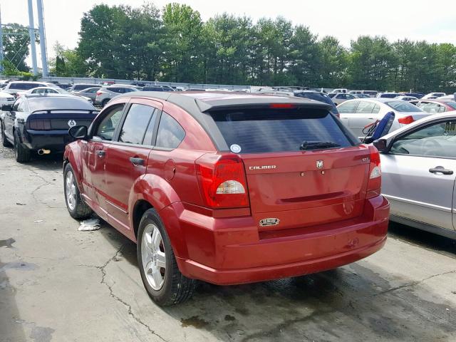 1B3JB48B27D504002 - 2007 DODGE CALIBER SX BURGUNDY photo 3