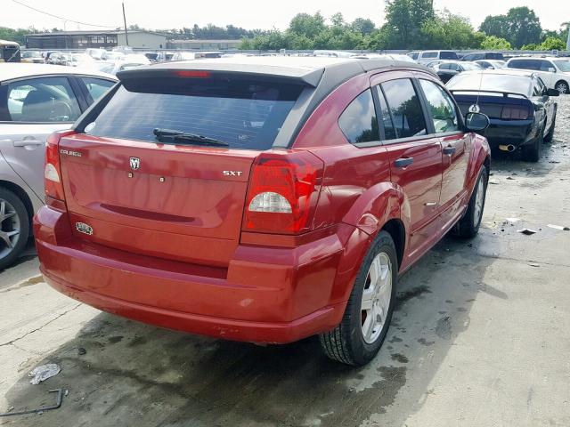 1B3JB48B27D504002 - 2007 DODGE CALIBER SX BURGUNDY photo 4