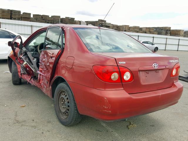 1NXBR32E05Z462403 - 2005 TOYOTA COROLLA CE BURGUNDY photo 3