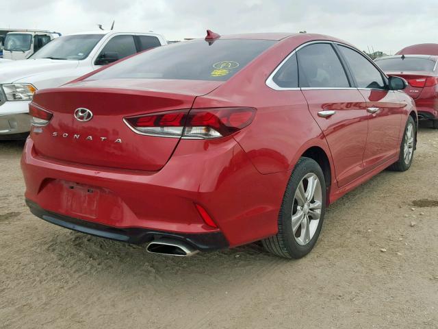 5NPE34AFXJH639076 - 2018 HYUNDAI SONATA SPO RED photo 4