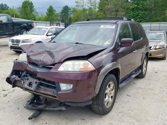 2HNYD186X2H507468 - 2002 ACURA MDX TOURIN BURGUNDY photo 2