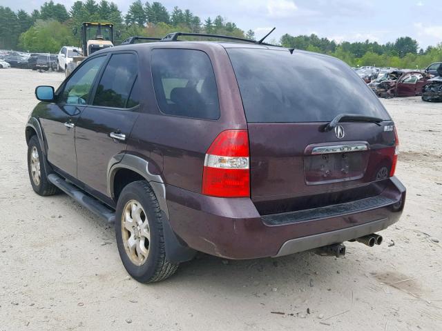 2HNYD186X2H507468 - 2002 ACURA MDX TOURIN BURGUNDY photo 3