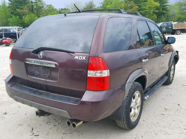 2HNYD186X2H507468 - 2002 ACURA MDX TOURIN BURGUNDY photo 4