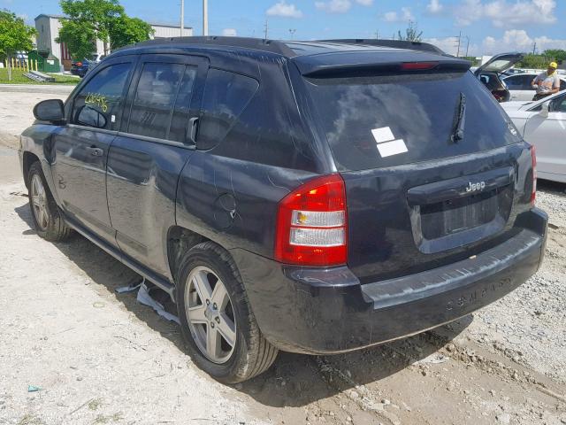 1J8FT47W77D391632 - 2007 JEEP COMPASS BLACK photo 3