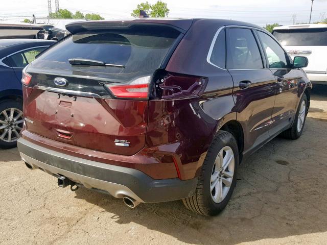 2FMPK4J90KBB03896 - 2019 FORD EDGE SEL RED photo 4