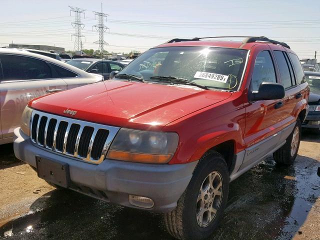 1J4GW48S9YC120474 - 2000 JEEP GRAND CHER RED photo 2