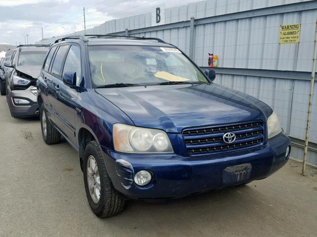 JTEHF21AX20070902 - 2002 TOYOTA HIGHLANDER BLUE photo 1