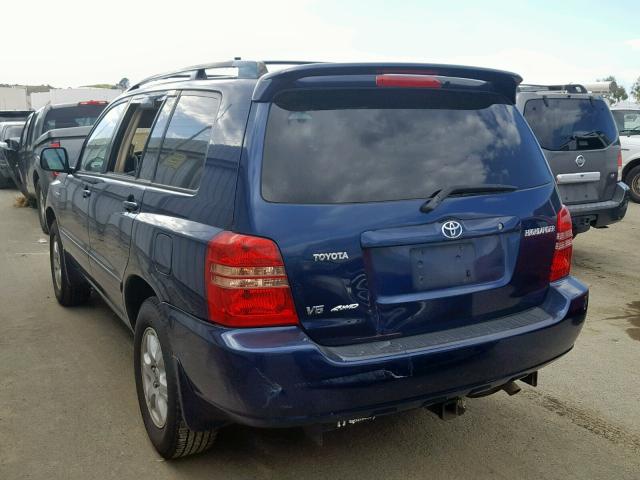 JTEHF21AX20070902 - 2002 TOYOTA HIGHLANDER BLUE photo 3