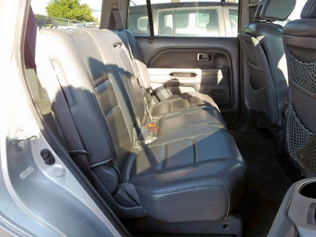 5FNYF28626B013428 - 2006 HONDA PILOT EX SILVER photo 6