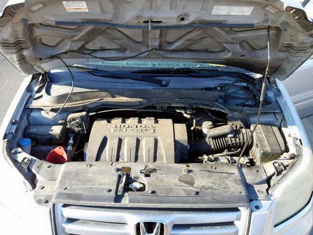 5FNYF28626B013428 - 2006 HONDA PILOT EX SILVER photo 7