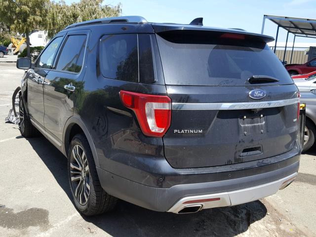 1FM5K8HT1GGB67462 - 2016 FORD EXPLORER P BLACK photo 3