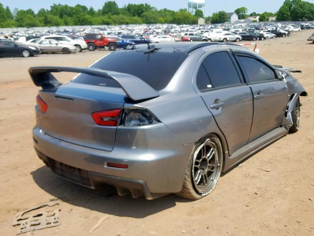 JA32W8FV2EU006647 - 2014 MITSUBISHI LANCER EVO GRAY photo 4