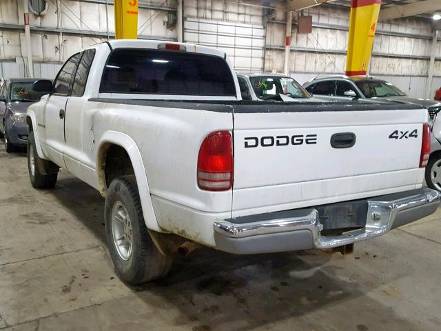 1B7GG22N9YS509244 - 2000 DODGE DAKOTA WHITE photo 3