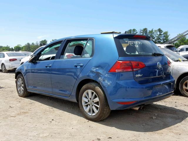 3VW217AU8HM054023 - 2017 VOLKSWAGEN GOLF S BLUE photo 3