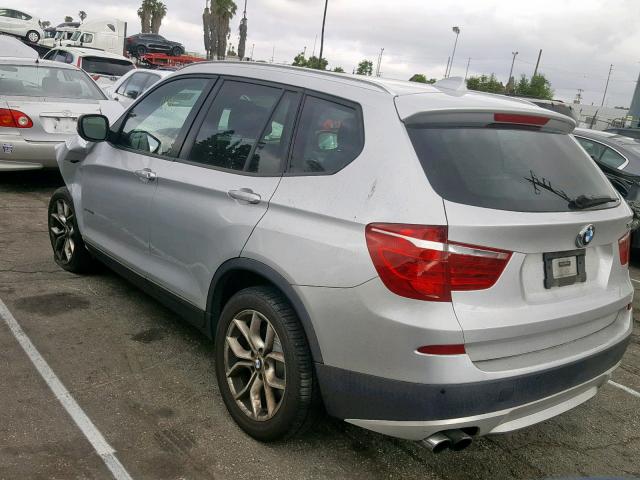 5UXWX7C56BL731330 - 2011 BMW X3 XDRIVE3 SILVER photo 3